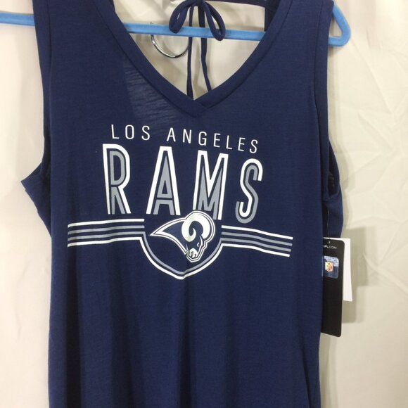NEW L.A. Rams Womens Swim Beach Cover Up NWT Navy V-Neck Sleeveless Medium - Picture 6 of 6